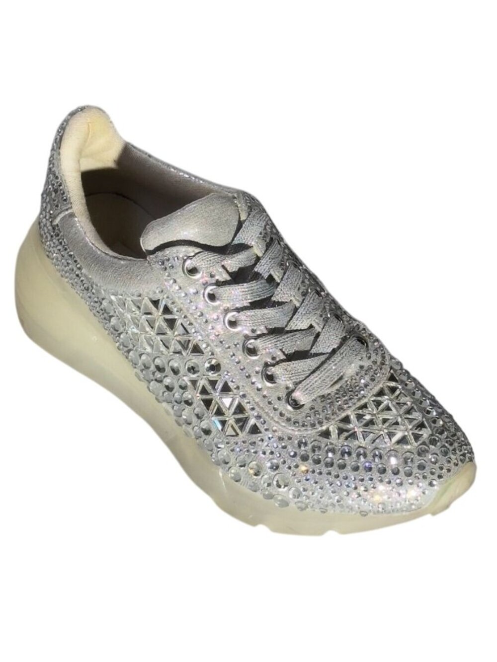 STEVE MADDEN Carrisa Women's Platform Sneaker Rhinestone-Embellished Size 7.5